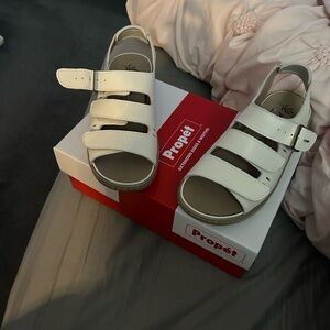Propet Kids Cream Sandals